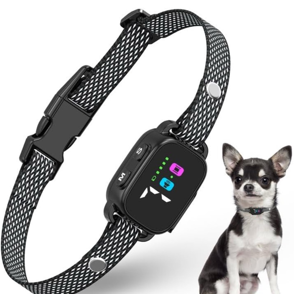 Black and White Patterned Smart Dog Collar